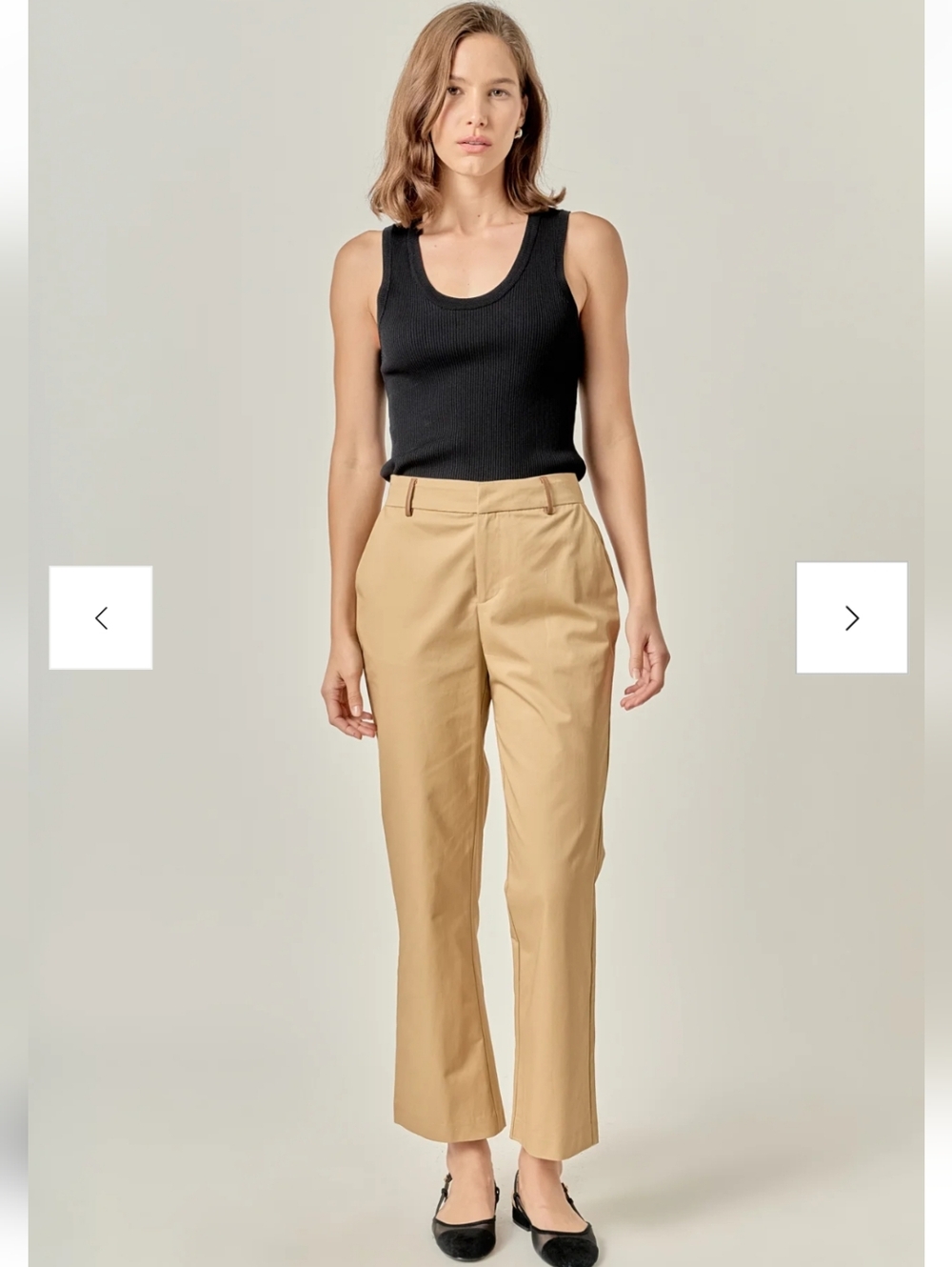 NWT English Factory Tan Twill Cropped Flare Pants Size Medium